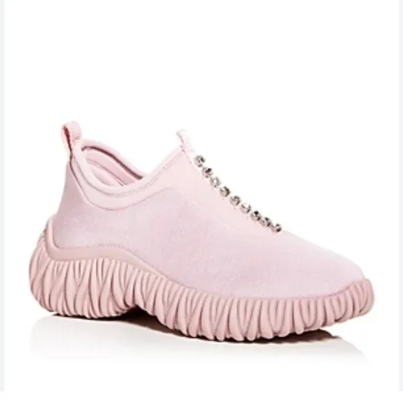 Miu Miu Crystal-Embellished Low Top Sneakers, New, Size 39.5 - Picture 2 of 15